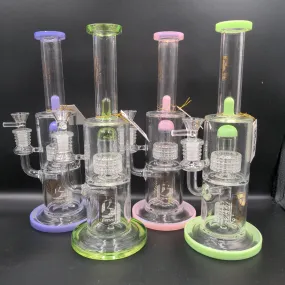 11 B6 Glass Straight Shooter Water Pipe with Multi Percs