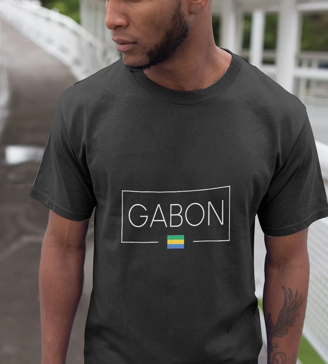 1sttheworld T-Shirt - Gabon Frame Rectangle T-Shirt Black A35