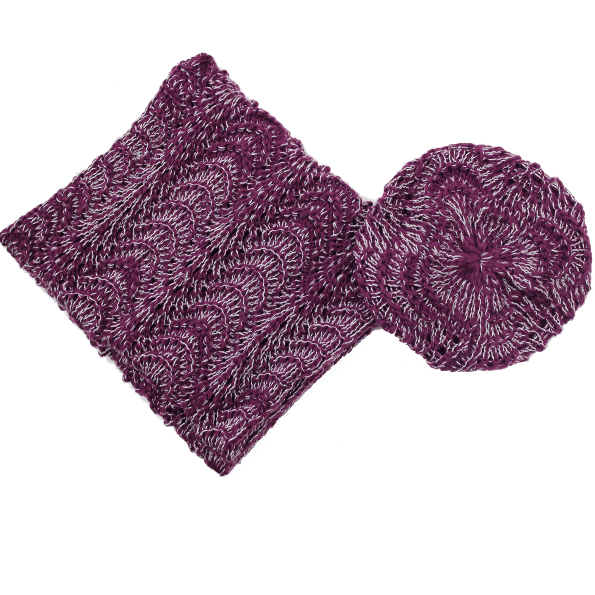 2 Piece Pointelle Crochet Set - Amethyst