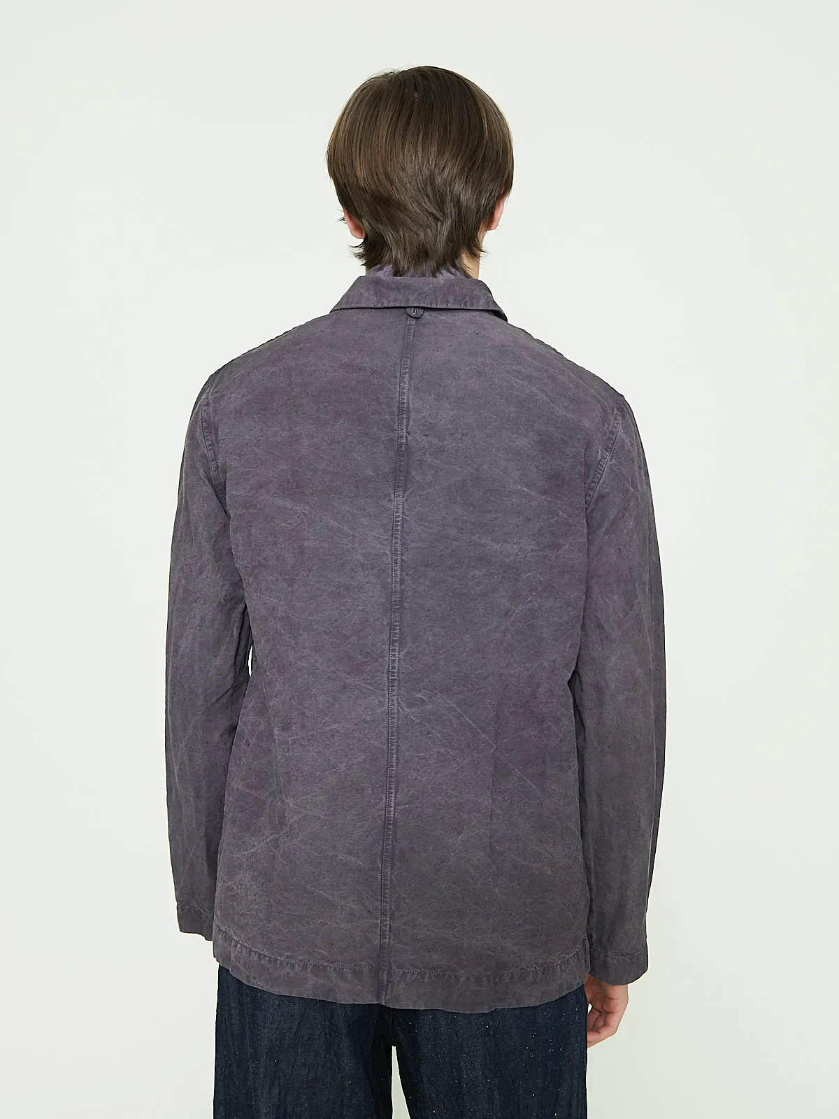 3 Pocket Jacket in French Vintage Anthracite Linen