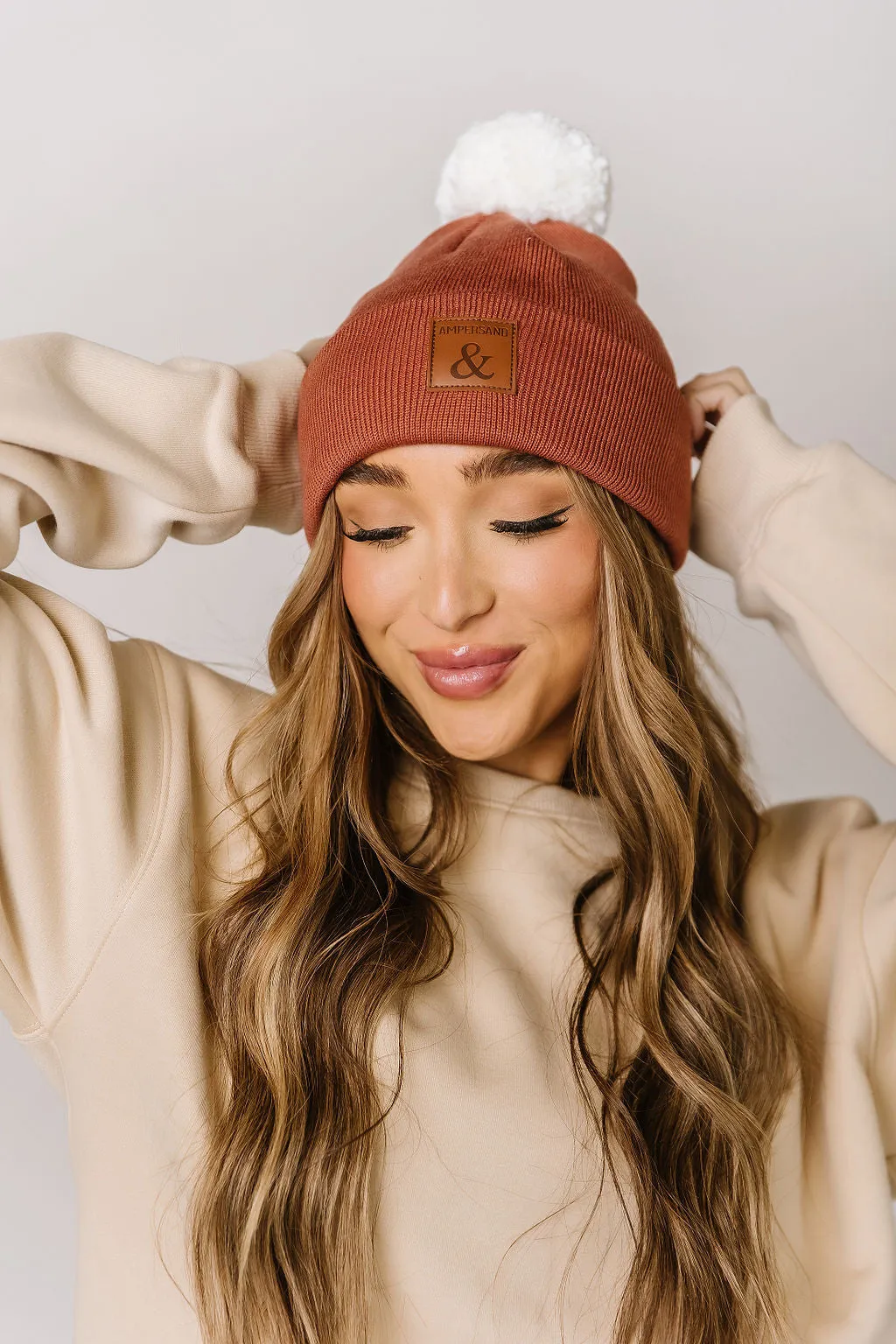 Ampersand Avenue Pom Beanie - Rust