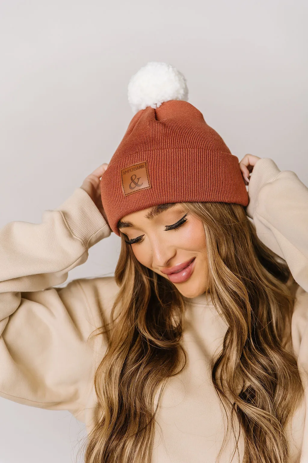 Ampersand Avenue Pom Beanie - Rust