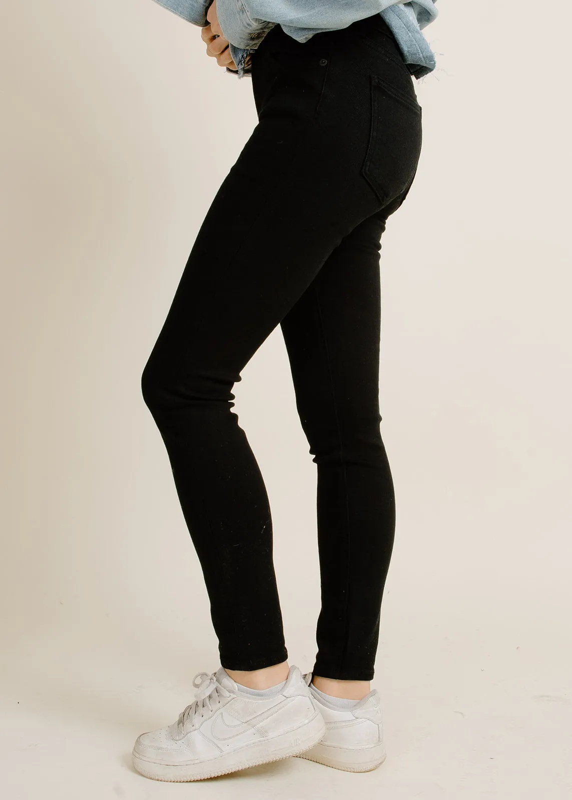 Audrey Midi Rise Skinny - Dark Vinyl