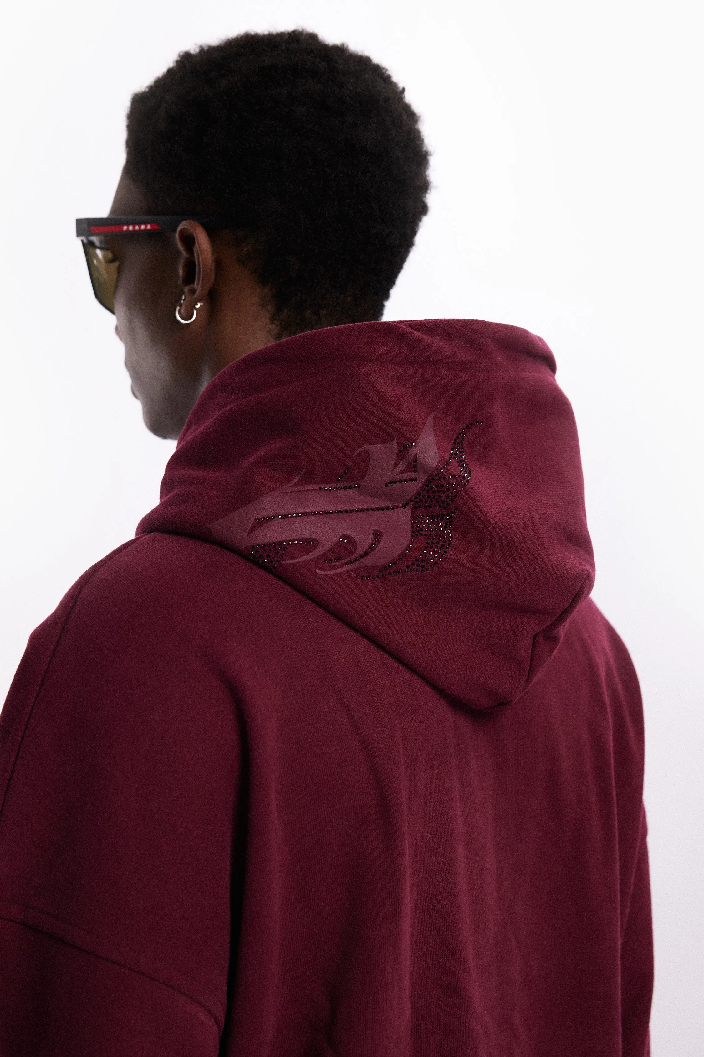 AVES RHINESTONE BORDEAUX FRONTZIP