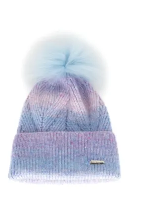 Bari Lynn Ombre Cuff Pom Hat - Blue