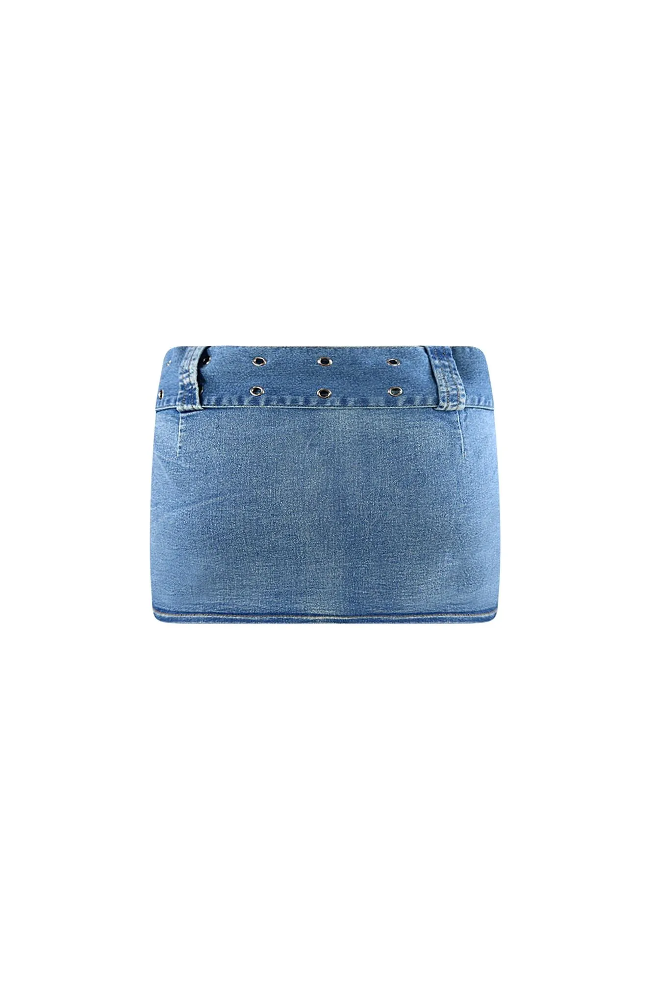 Begin Again Denim Belted Micro Skirt