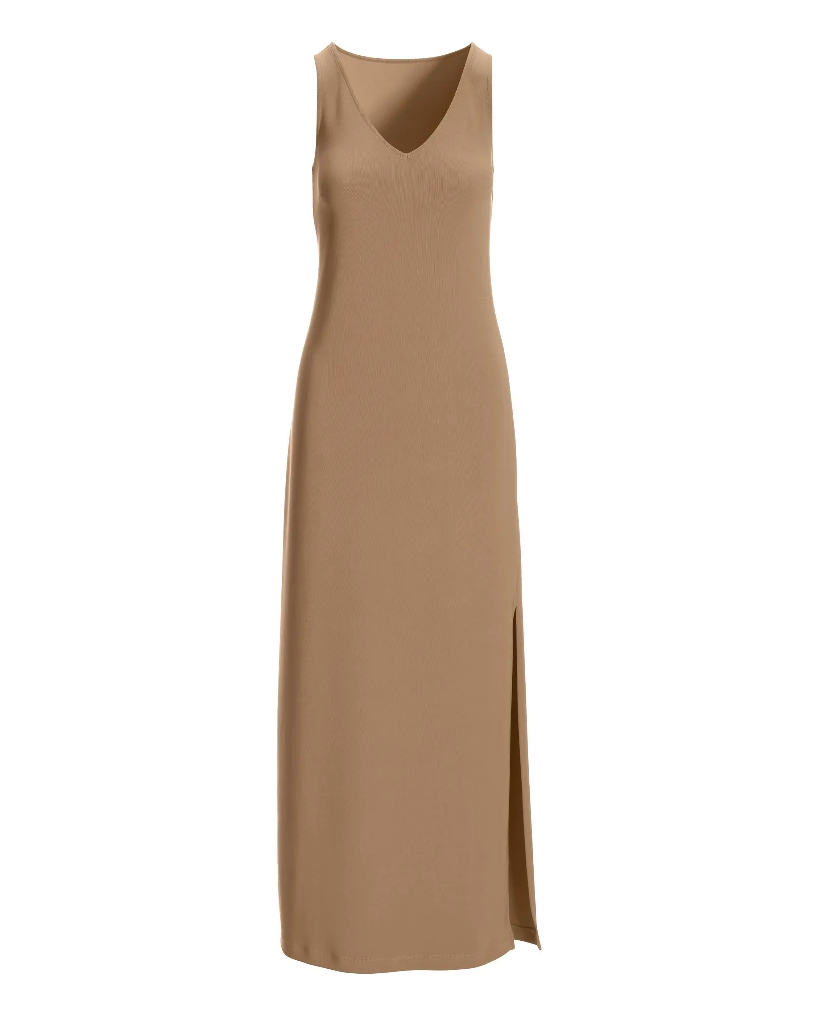 Beyond Travel V Neck Maxi Dress Camel