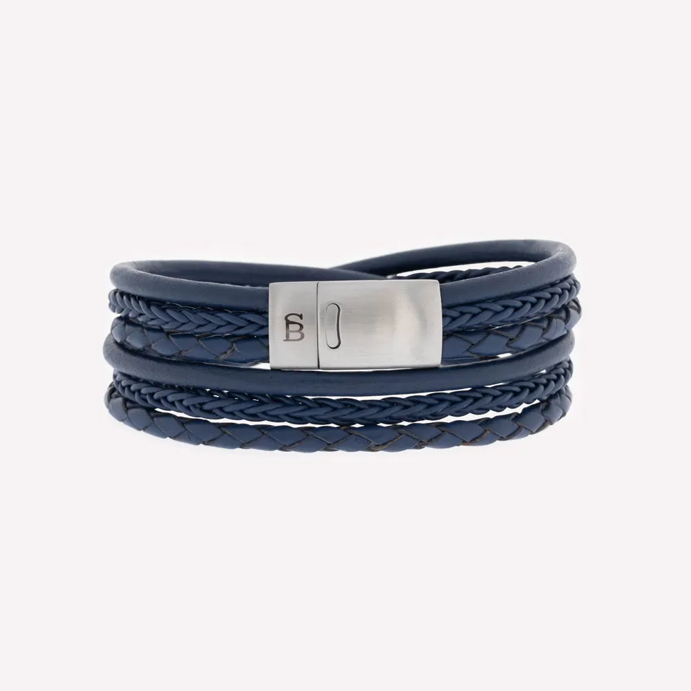 Bonacci Leather Bracelet Blue