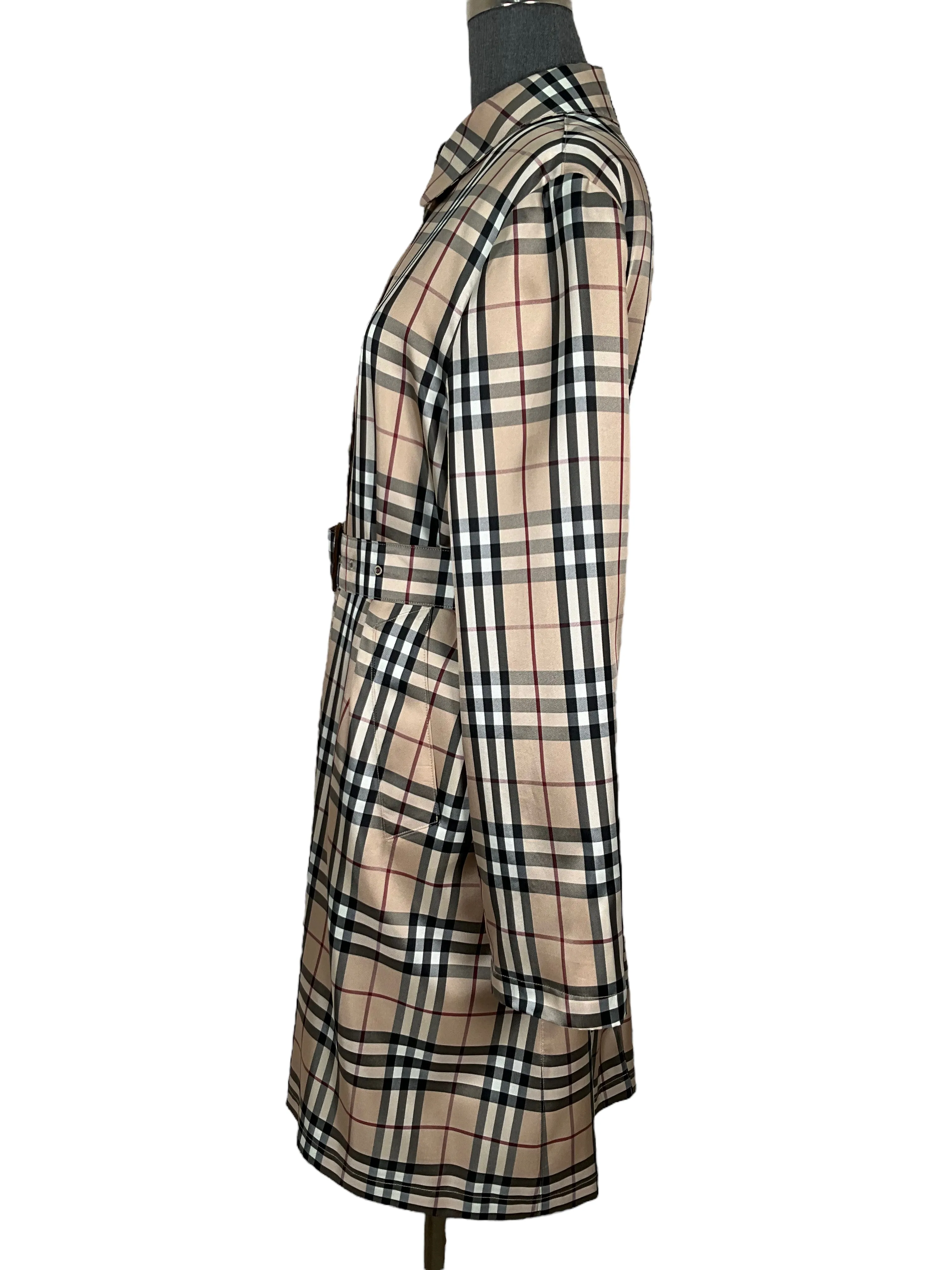 Burberry Check Belted Trench Coat Size M