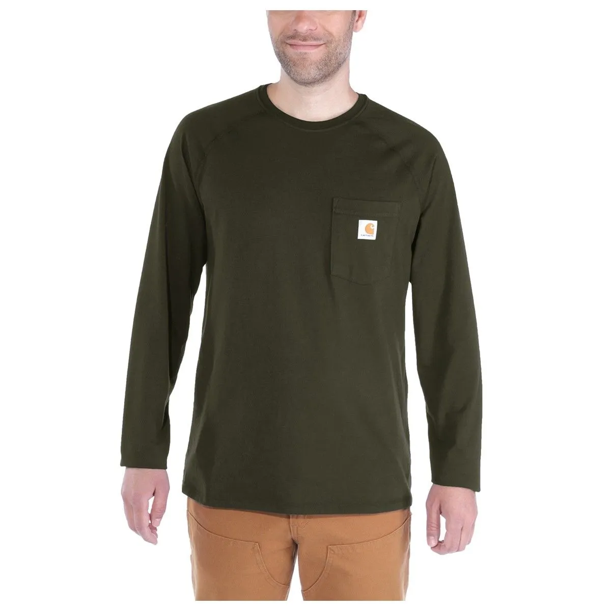 Carhartt&#x20;100393&#x20;T-Shirt&#x20;Cotton&#x20;l&#x2F;s&#x20;Force&#x20;-&#x20;Moss