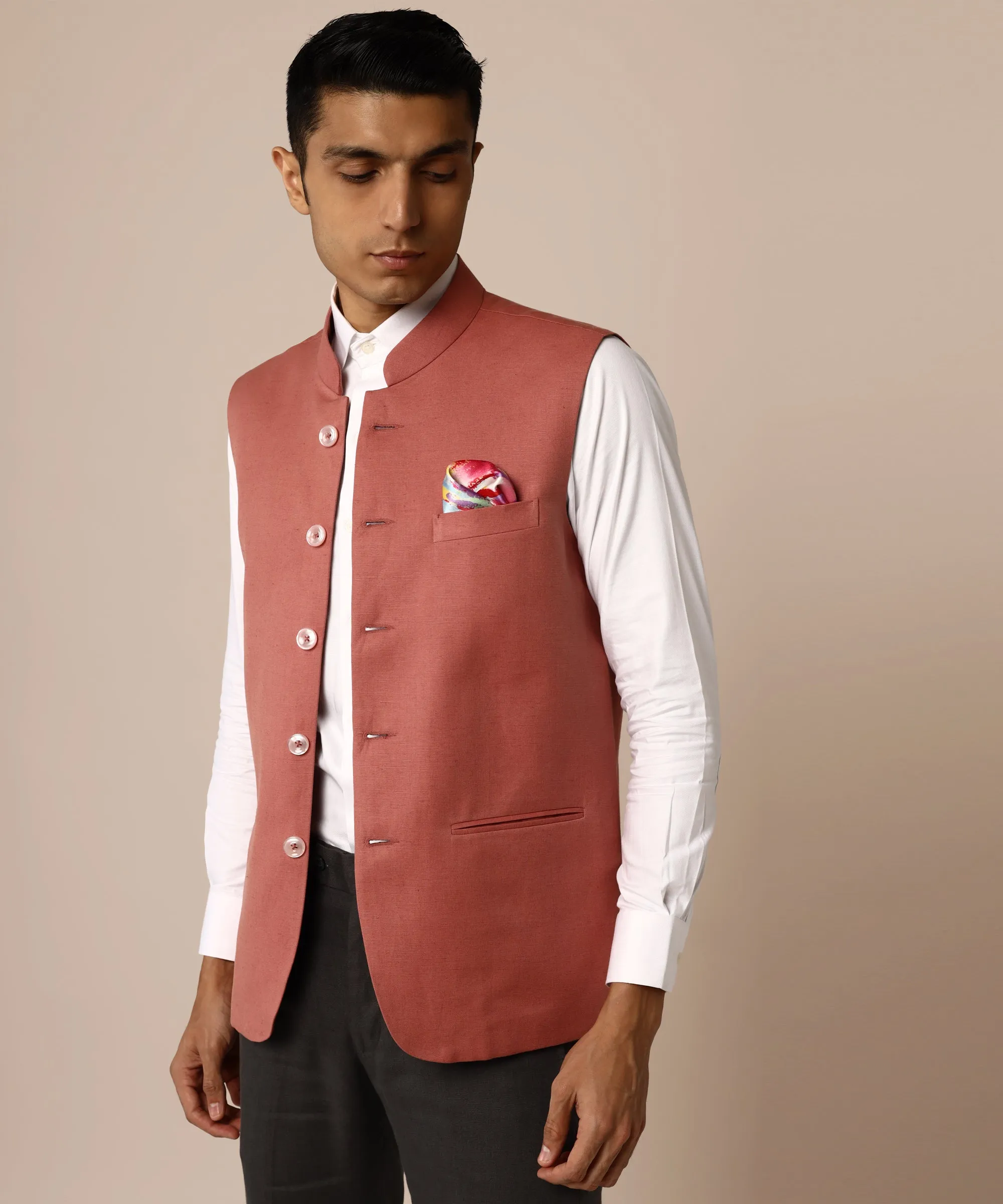 Coral Nehru Jacket