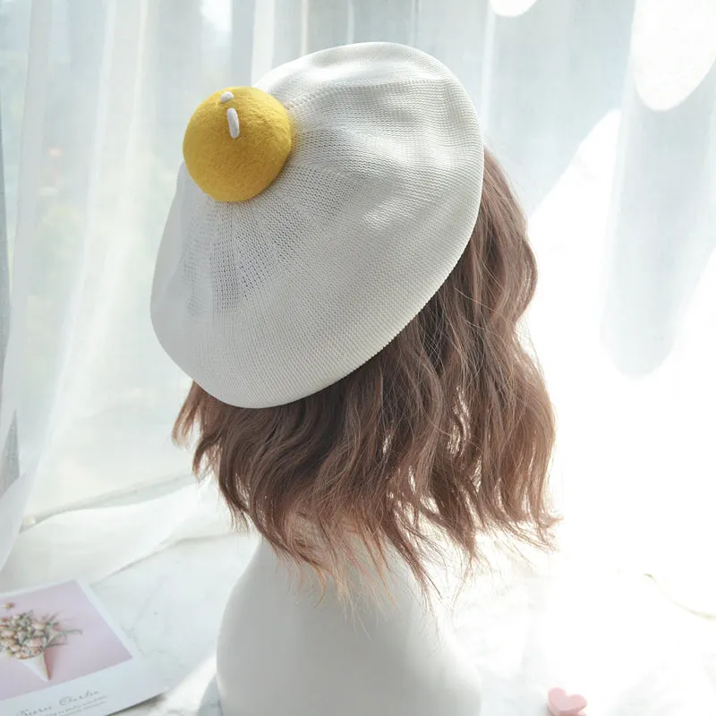 CUTE HANDMADE YOLK BERET HAT BY51003