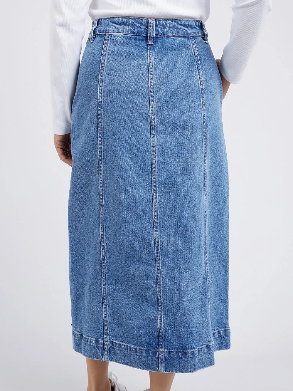 ELM FLORENCE BUTTON THRU DENIM SKIRT