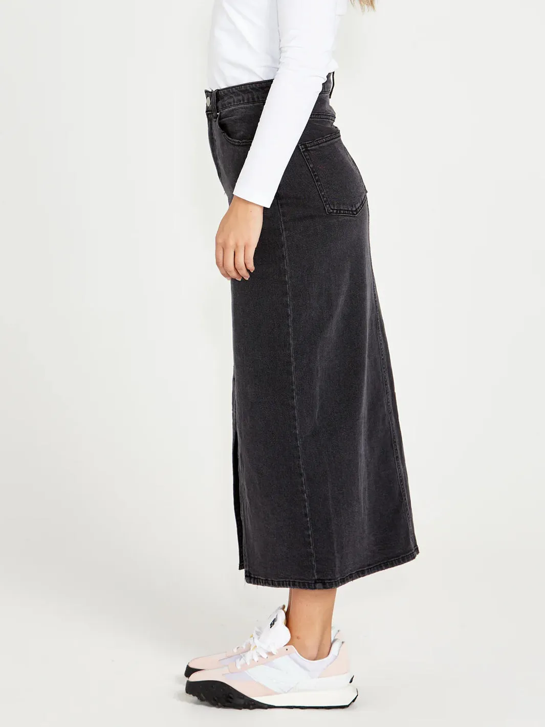 Emerald Denim Maxi Skirt