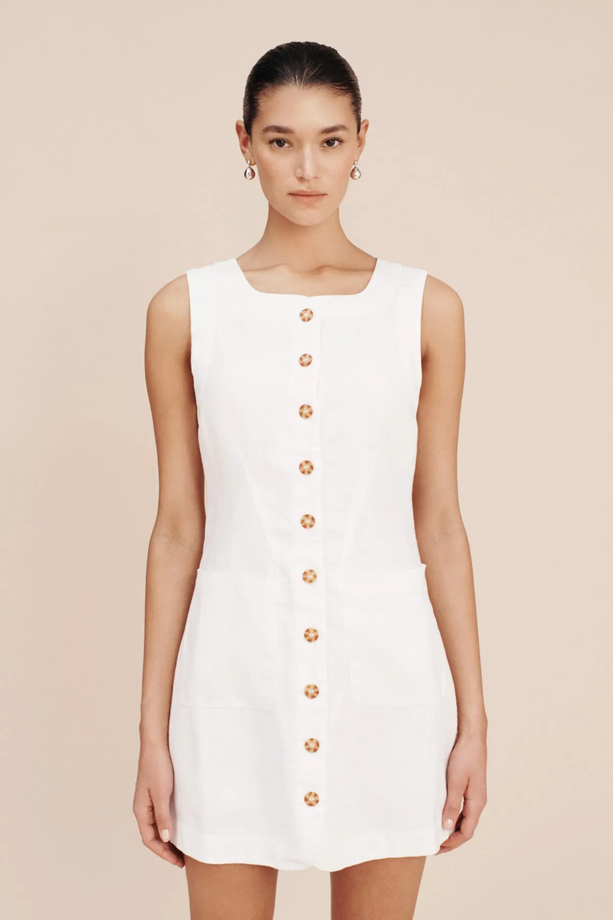 EMMA BUTTON DOWN MINI - IVORY