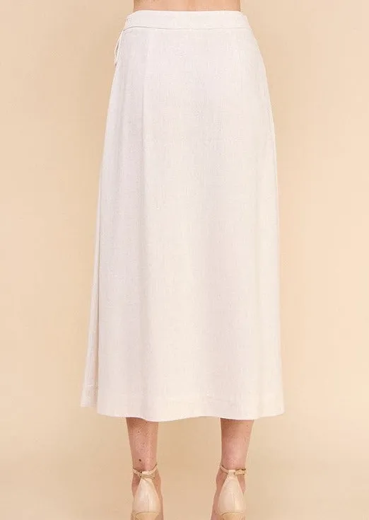 FINAL SALE - Linen Side Tie Skirt