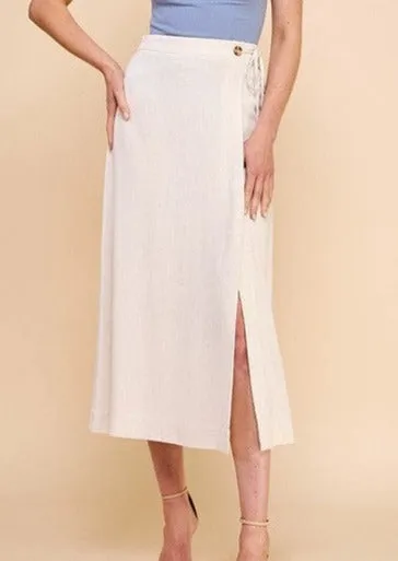 FINAL SALE - Linen Side Tie Skirt