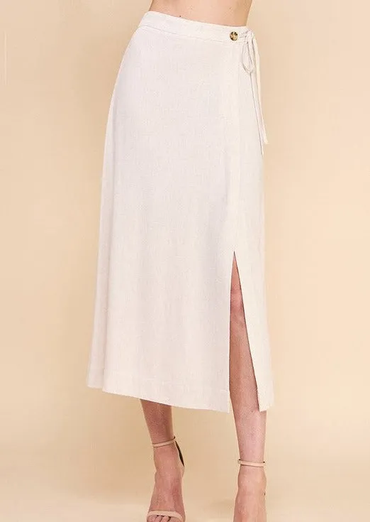 FINAL SALE - Linen Side Tie Skirt