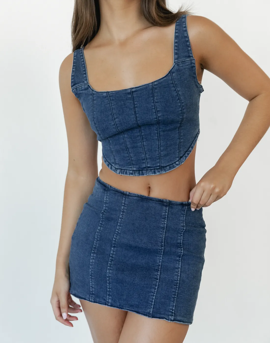 Focus Mini Skirt (Denim)