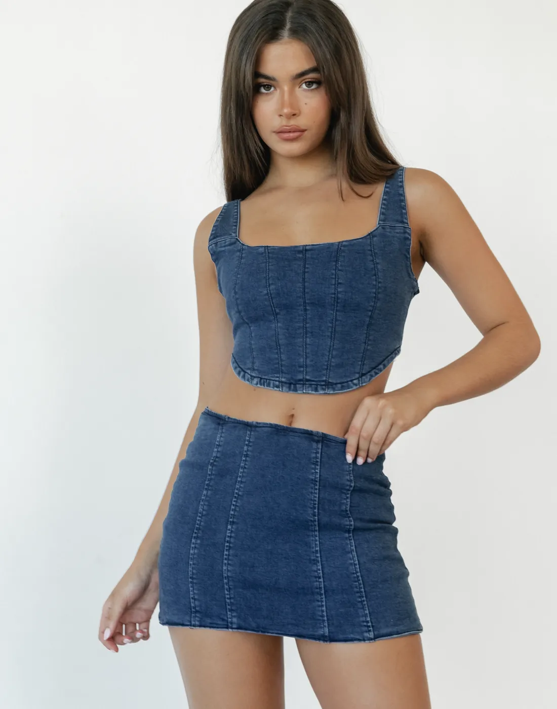 Focus Mini Skirt (Denim)