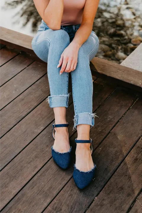 Foldable Flats - Denim Dash