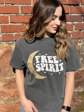 {FREE SPIRIT} Gold Moon Pepper Crew Neck Tee