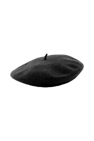 French Wool Beret - Black