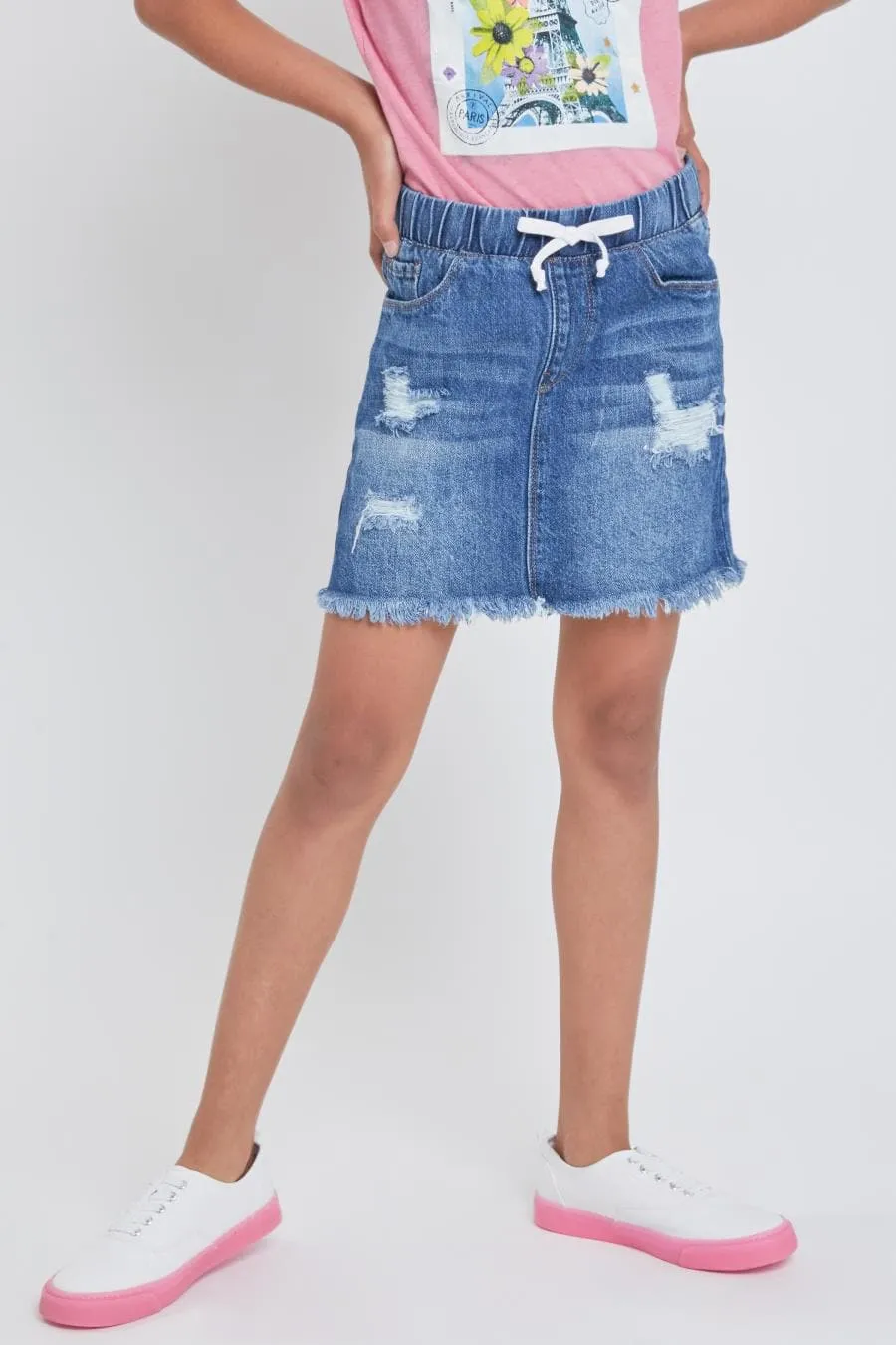 Girls Dream Frayed Hem Jogger Skirt