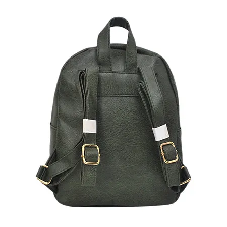 Green NGIL Faux Leather Mini Backpack