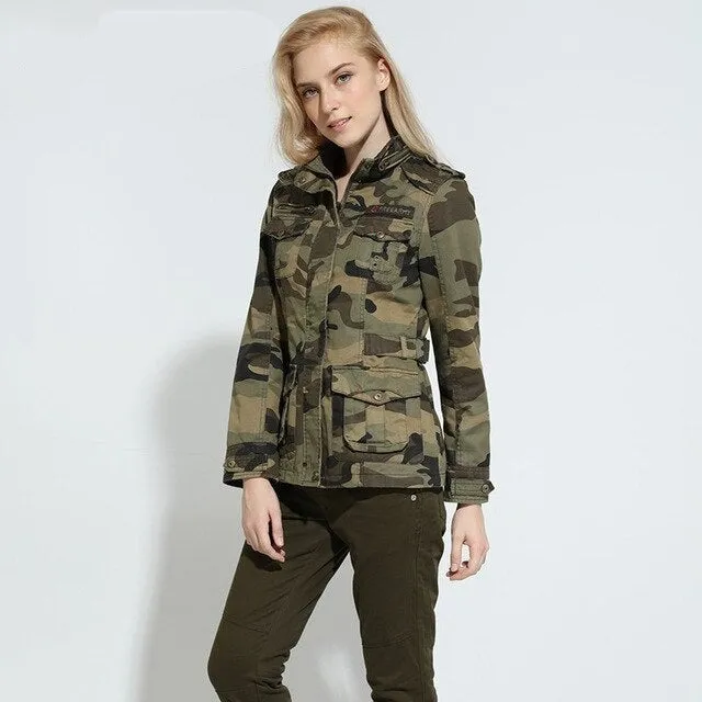 High quality camo women’s military tactical bomber.