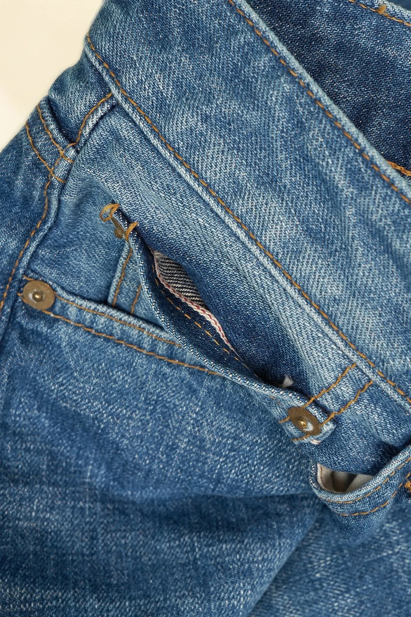 Japan Blue J404 Africa Classic Straight Mid Wash Selvedge Denim - 12.5oz