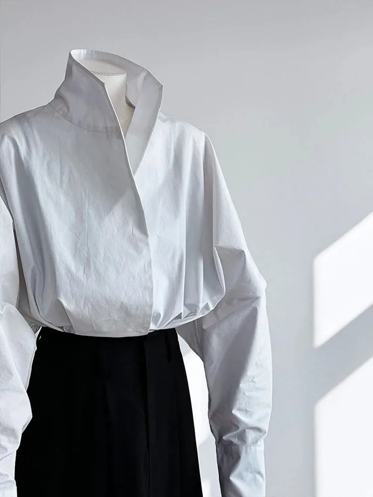 Jazz Up Cropped White Shirt-Blouse