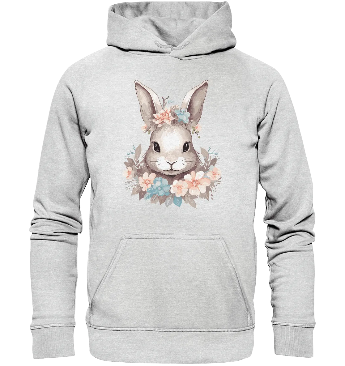 Kinder Hoodie mit Blumen Hase Motiv "Boho Bunny"