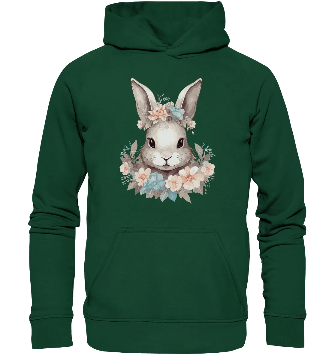 Kinder Hoodie mit Blumen Hase Motiv "Boho Bunny"