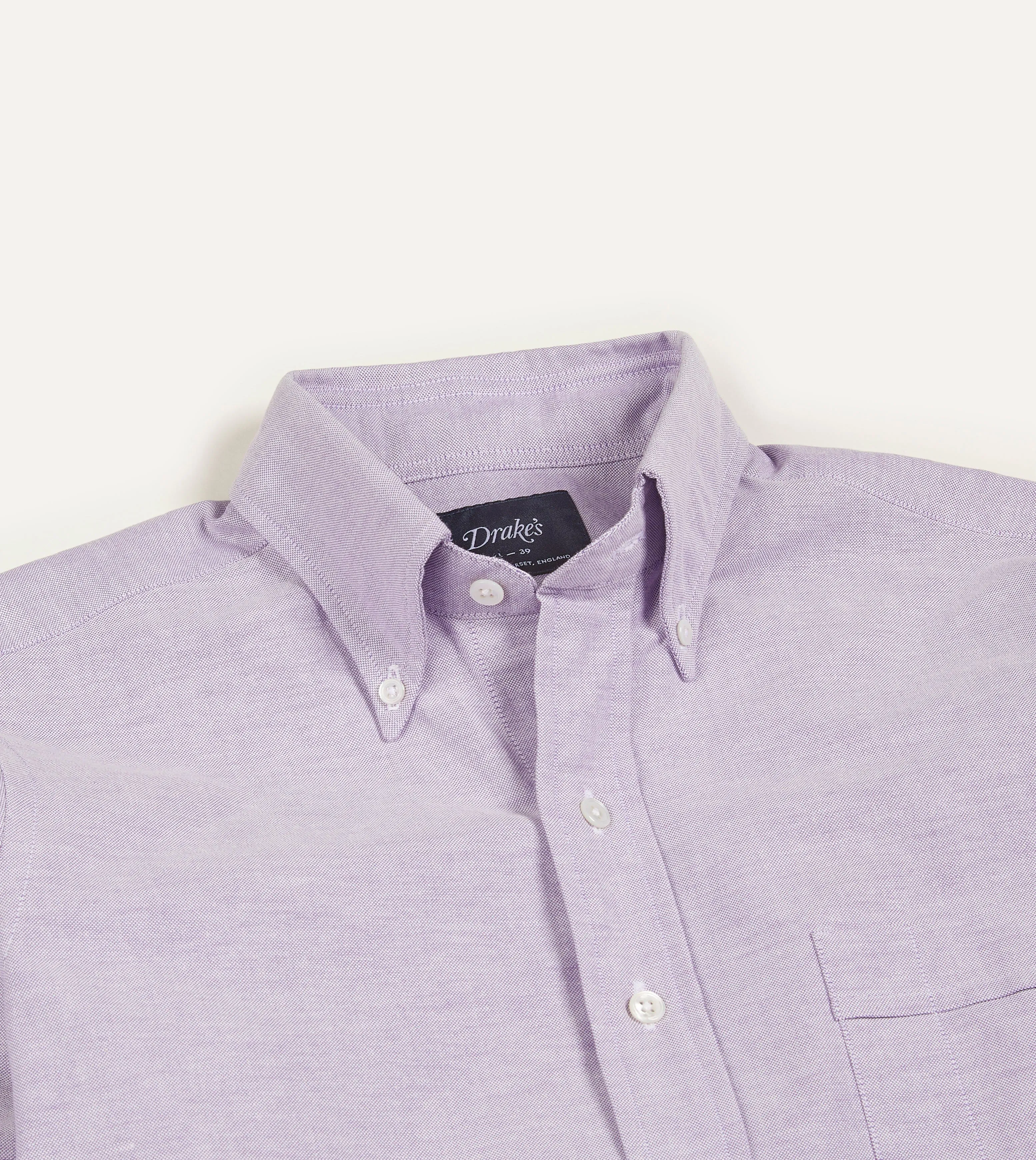 Lilac Cotton Oxford Cloth Button-Down Shirt