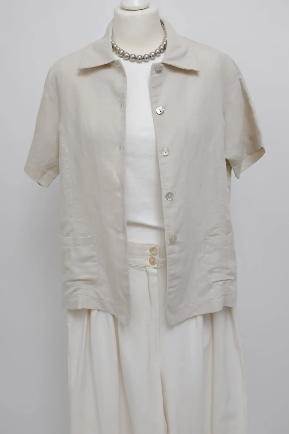 LINEN VISCOSE STRAIGHT SHIRT