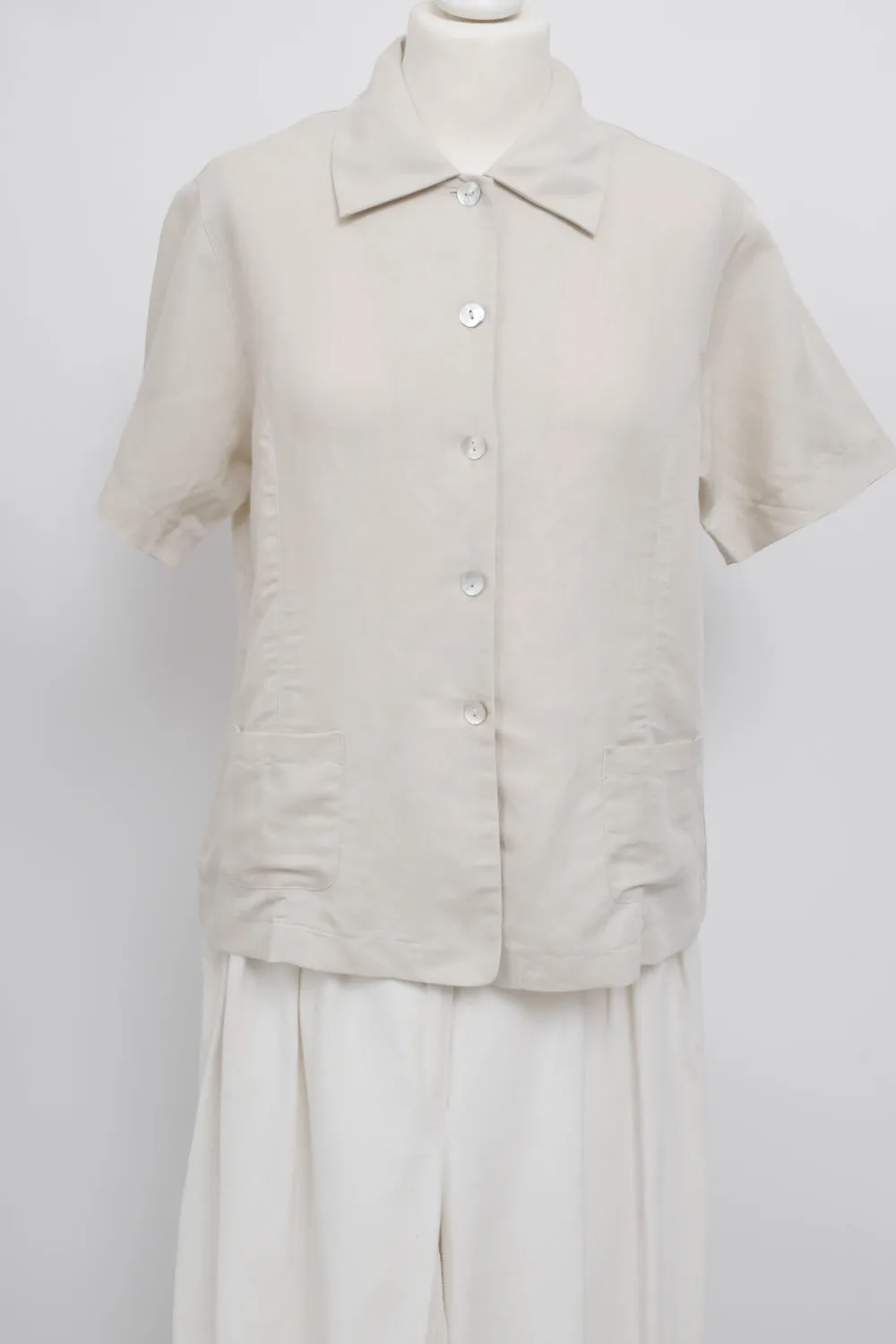 LINEN VISCOSE STRAIGHT SHIRT