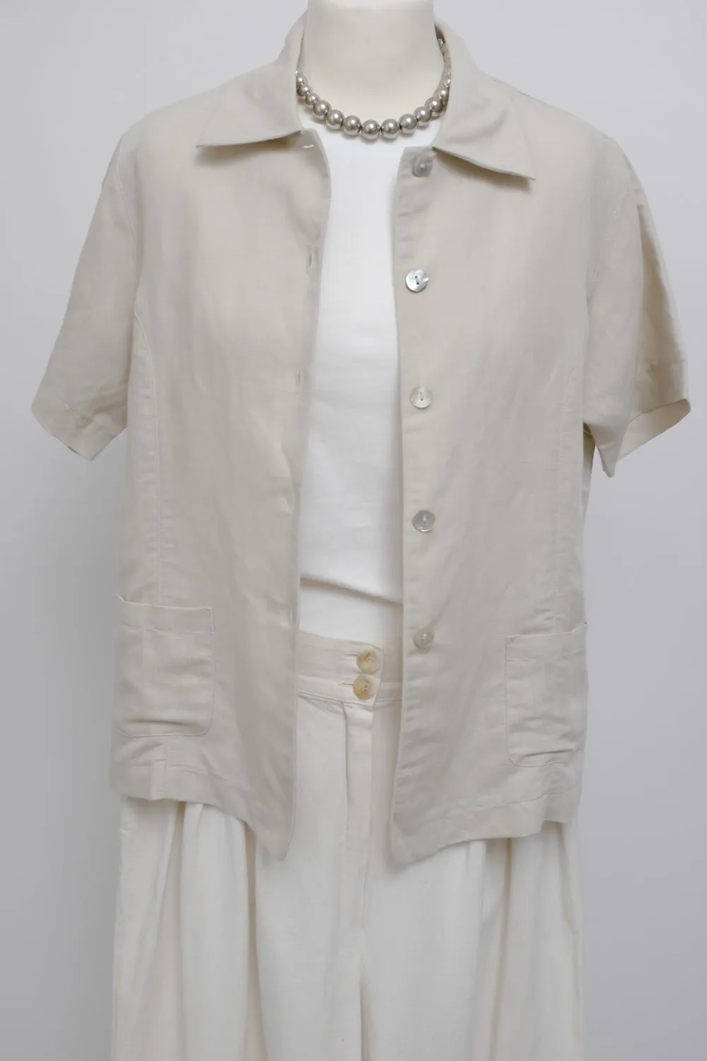 LINEN VISCOSE STRAIGHT SHIRT