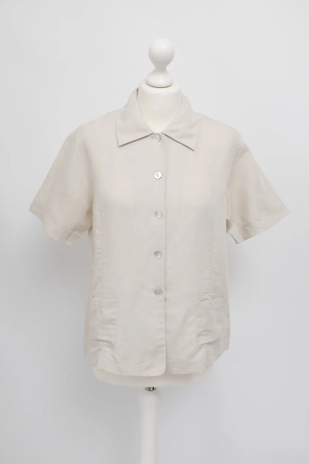 LINEN VISCOSE STRAIGHT SHIRT