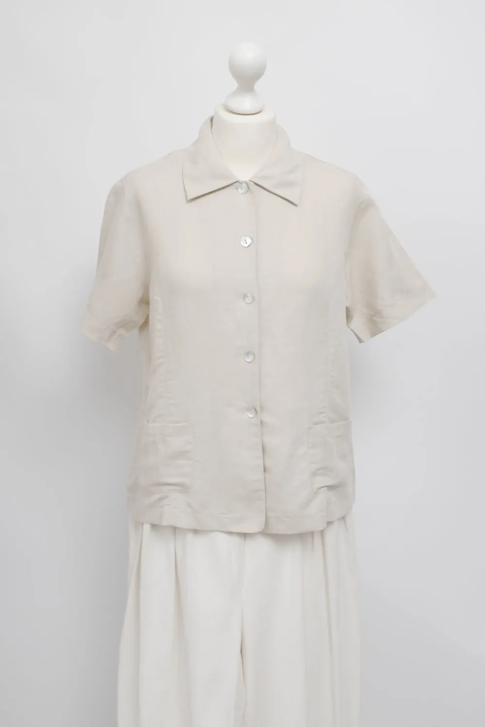 LINEN VISCOSE STRAIGHT SHIRT