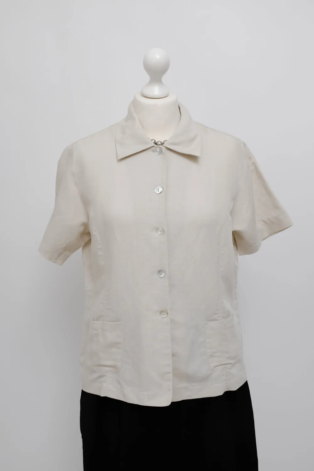 LINEN VISCOSE STRAIGHT SHIRT