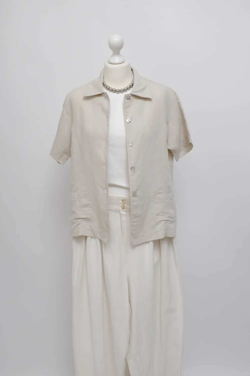 LINEN VISCOSE STRAIGHT SHIRT