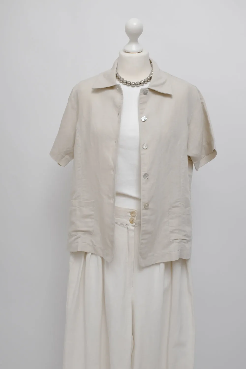 LINEN VISCOSE STRAIGHT SHIRT