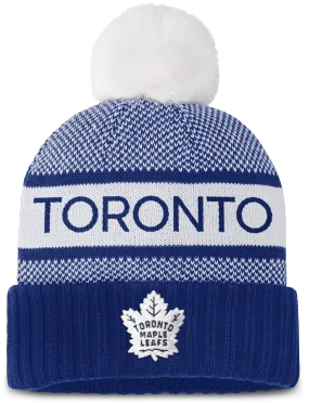 Maple Leafs Fanatics Women's 2023 Authentic Pro Rink Cuffed Pom Toque