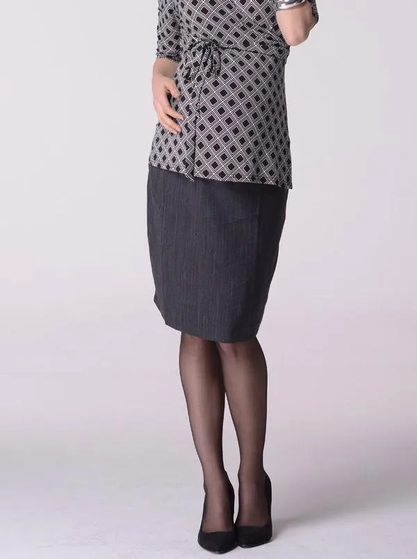 Maternity Skirt in Classic Straight Cut - Dark Charcoal