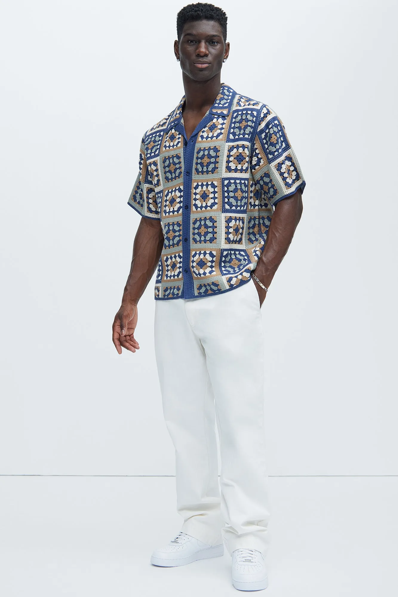 Nolan Textured Shirt - Tan/Multi