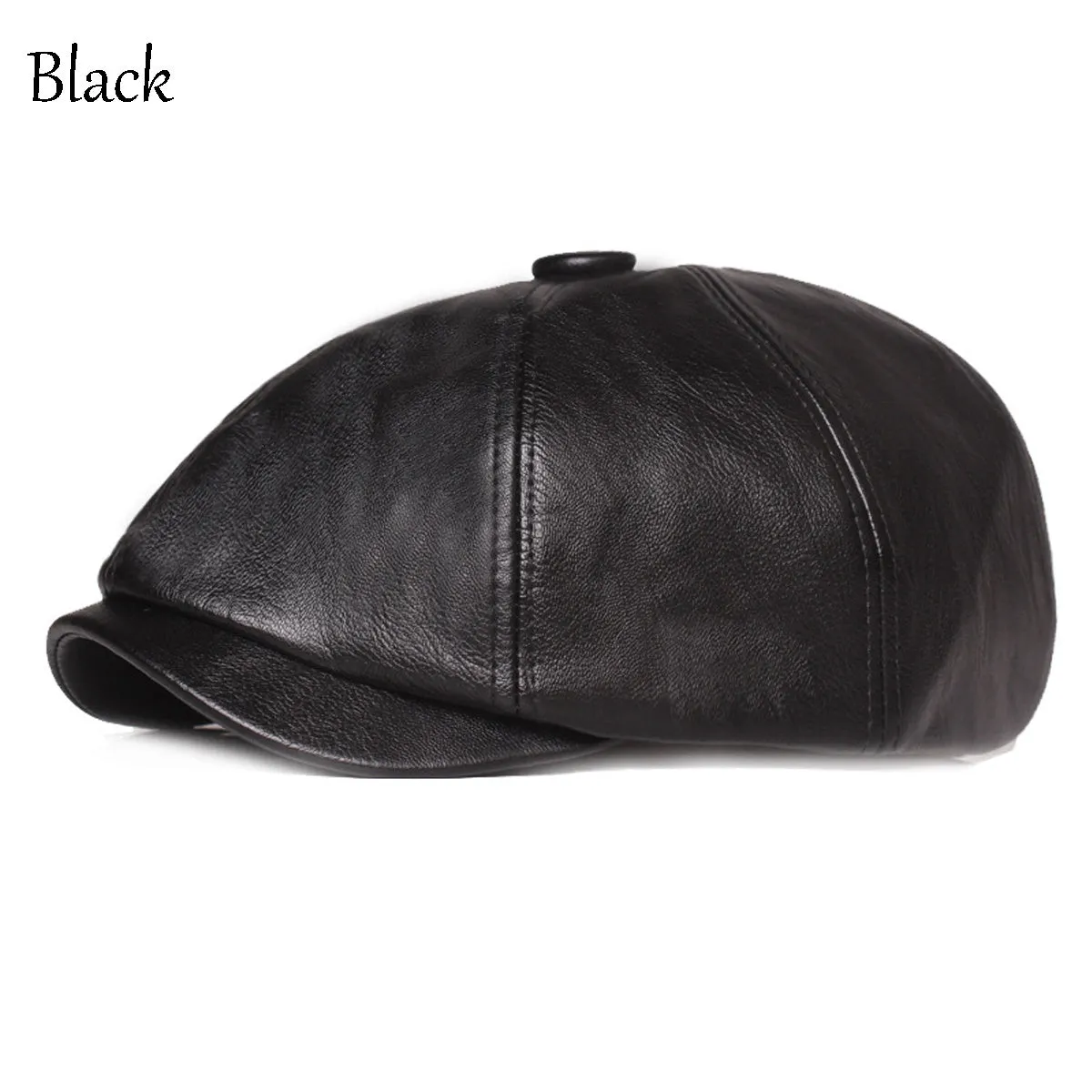 Octagonal Unisex Beret - 100.00% PU Leather, Forward Newsboy Style, Fashionable Hat for Men and Women