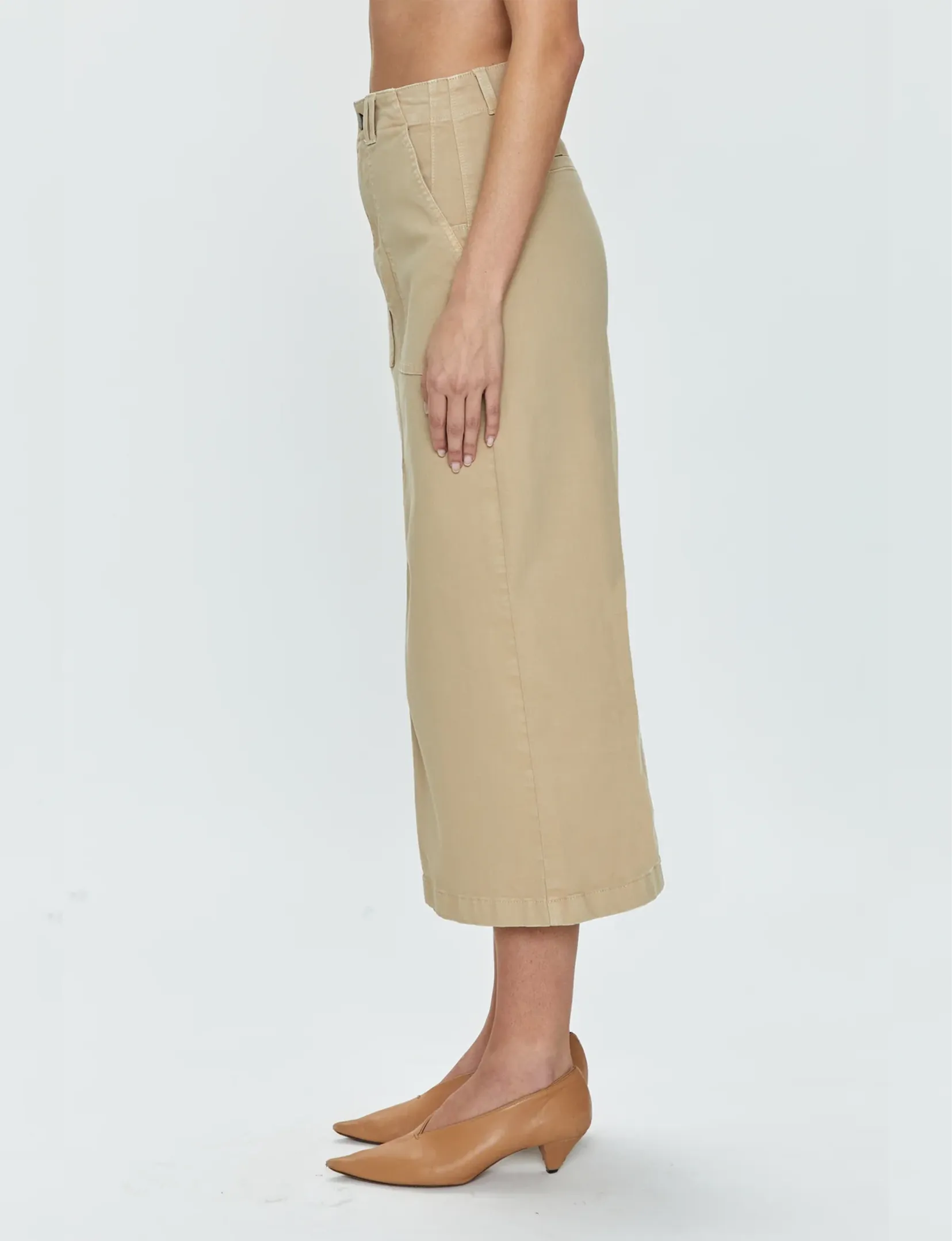 Pamela Utility Midi Skirt, Latte