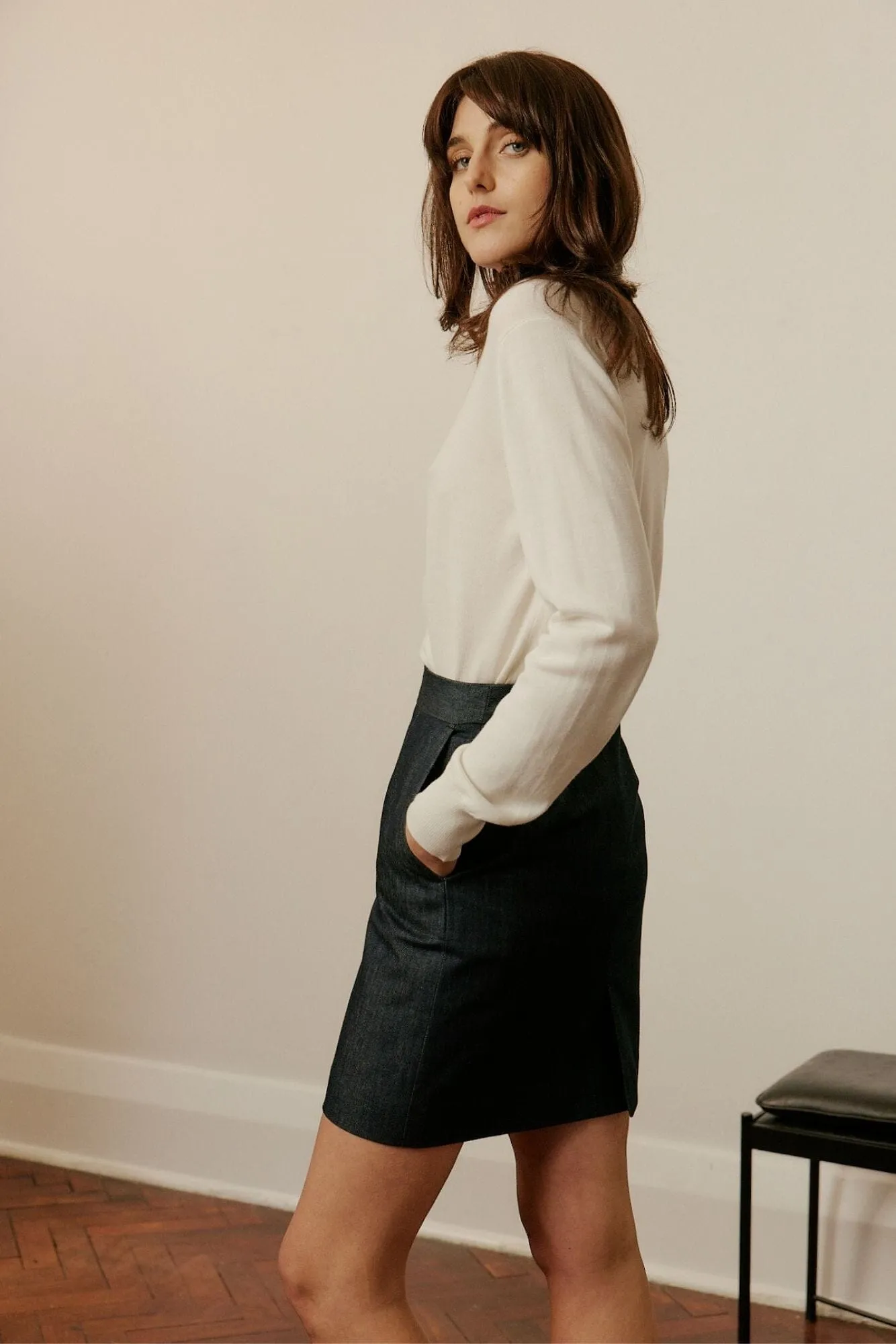 Paris Skirt - Blue Denim Cashmere