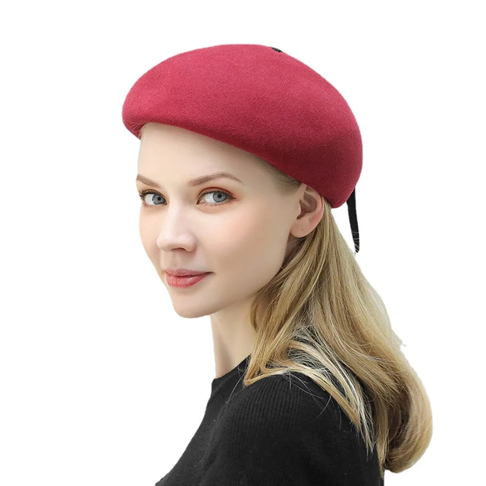 Pure Wool British Style Chain Beret Caps